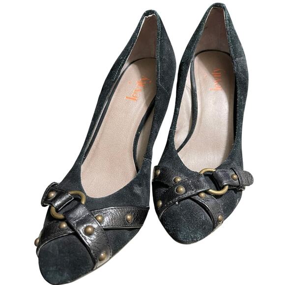 Levity Black Velvet Heels - Size 7 With Original Box - Preowned - Picture 2 of 10